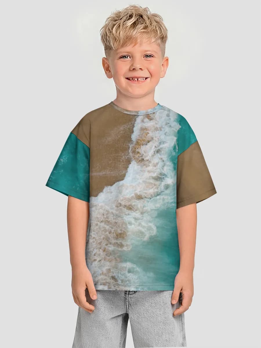 Oversized Baumwoll-T-Shirt Jungen