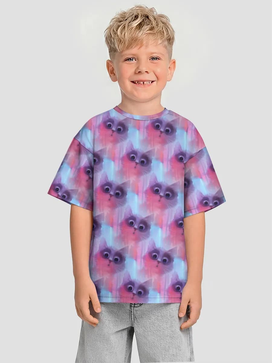 Boys' oversized cotton T-shirt