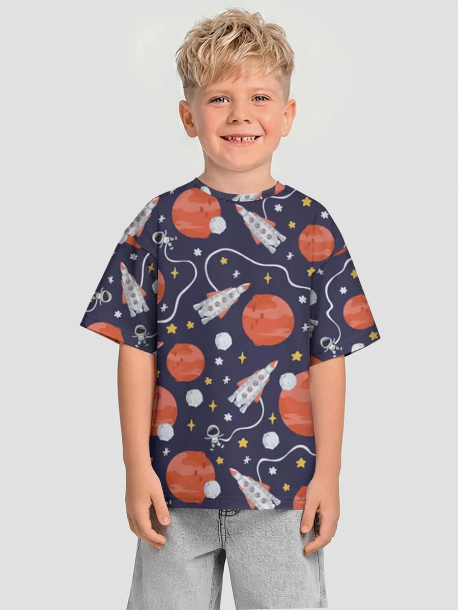 Boys' oversized cotton T-shirt