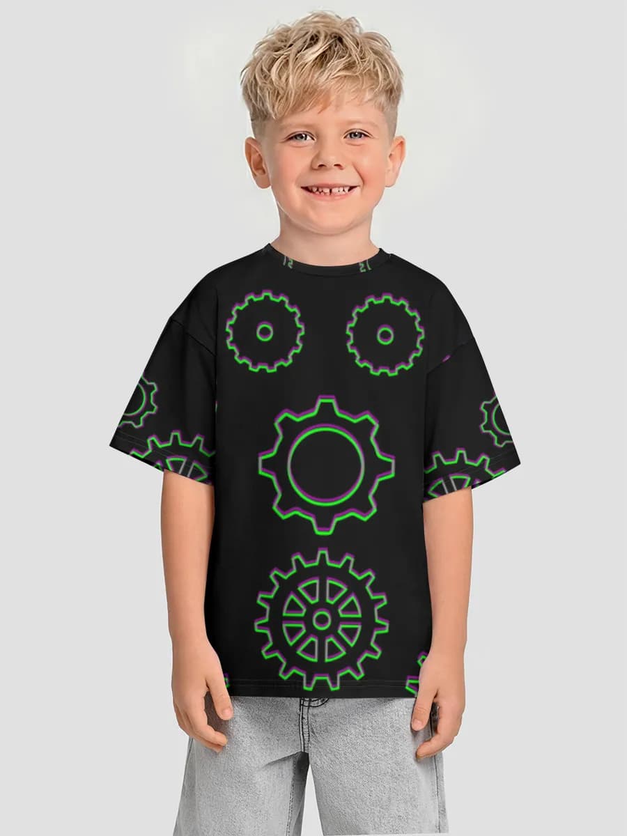 Oversized Baumwoll-T-Shirt Jungen