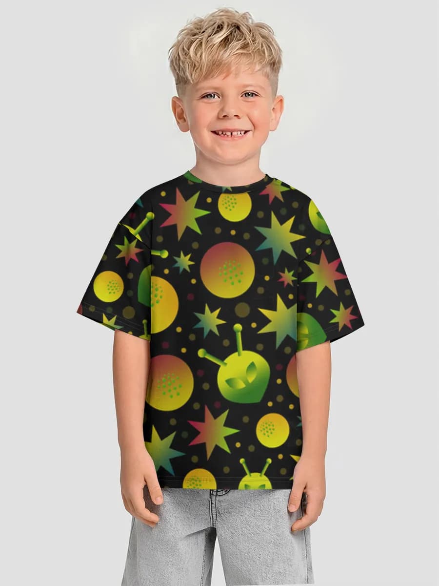 Oversized Baumwoll-T-Shirt Jungen