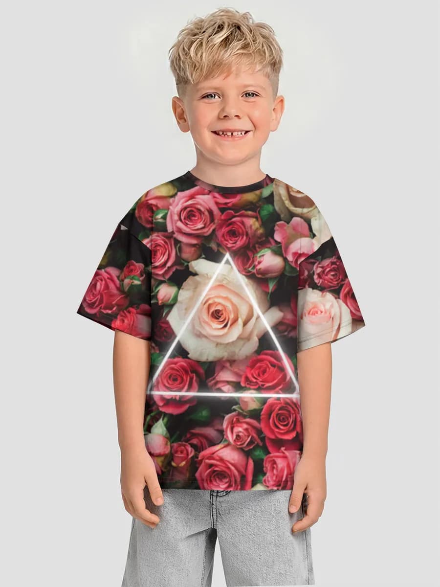 Boys' oversized cotton T-shirt