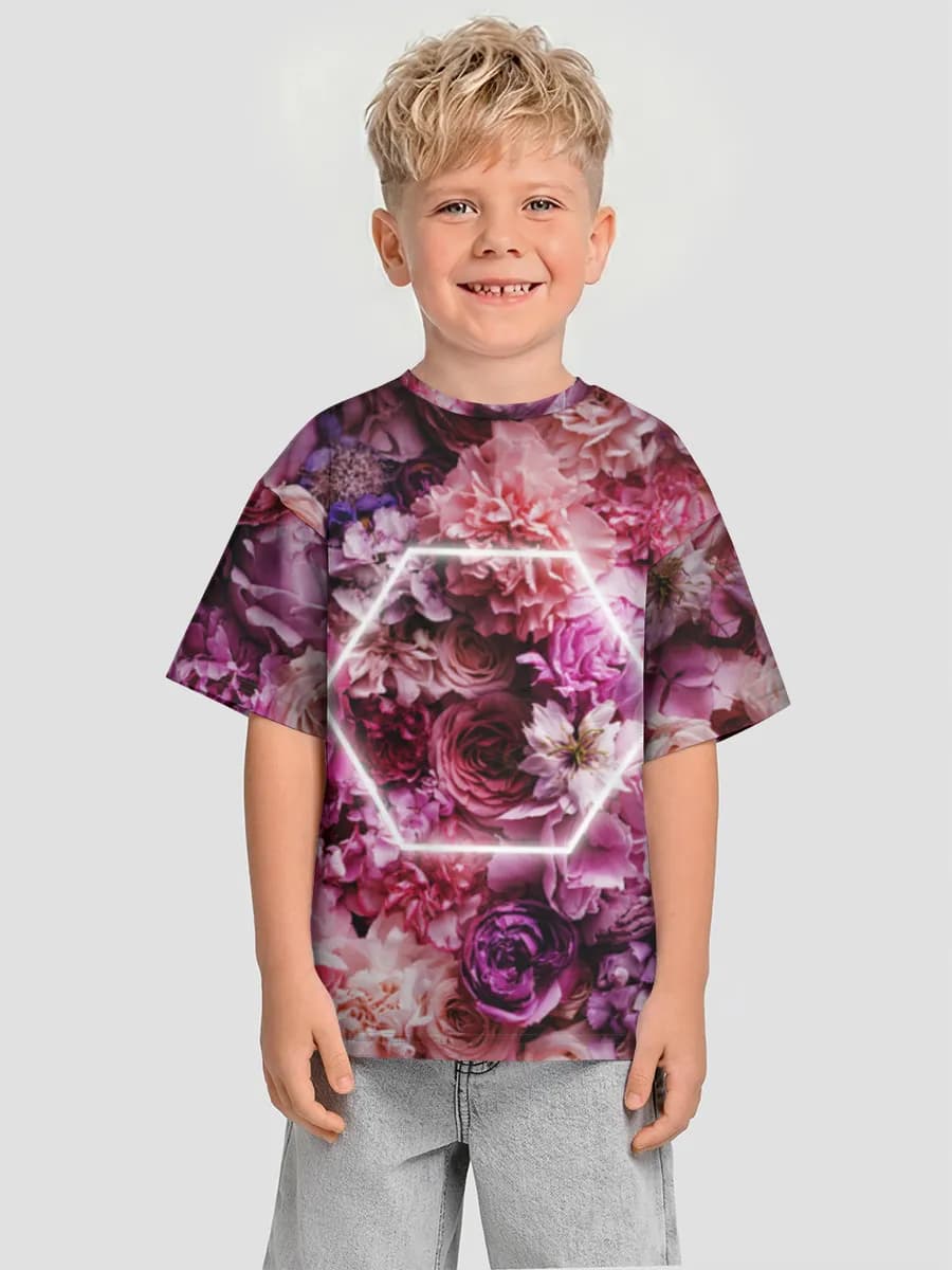 Boys' oversized cotton T-shirt