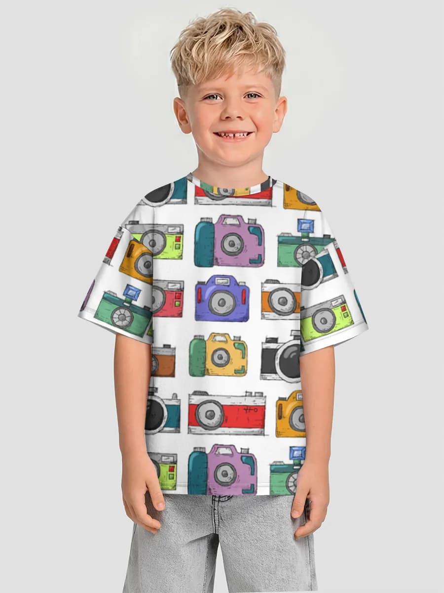 Boys' oversized cotton T-shirt
