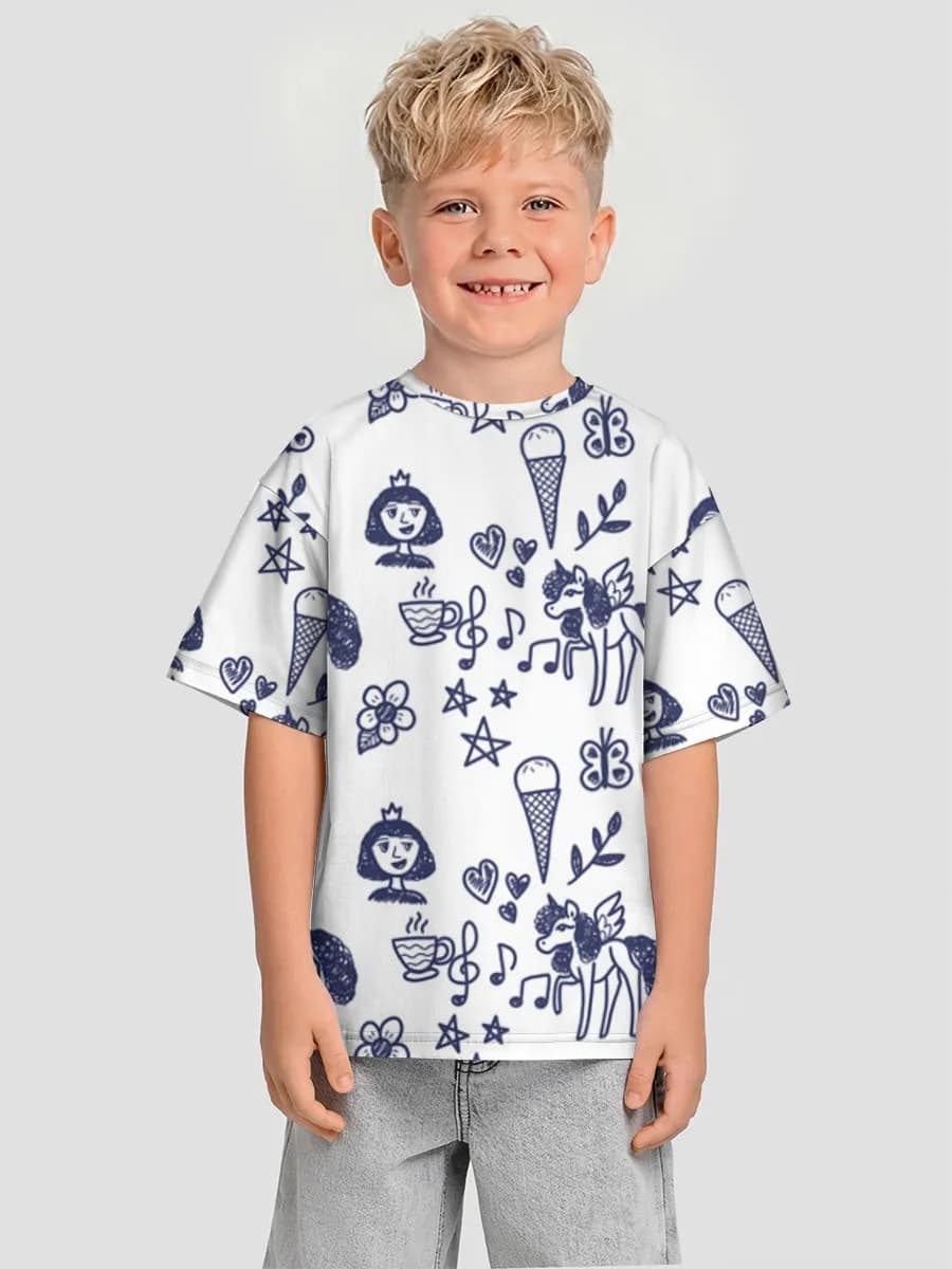 Boys' oversized cotton T-shirt