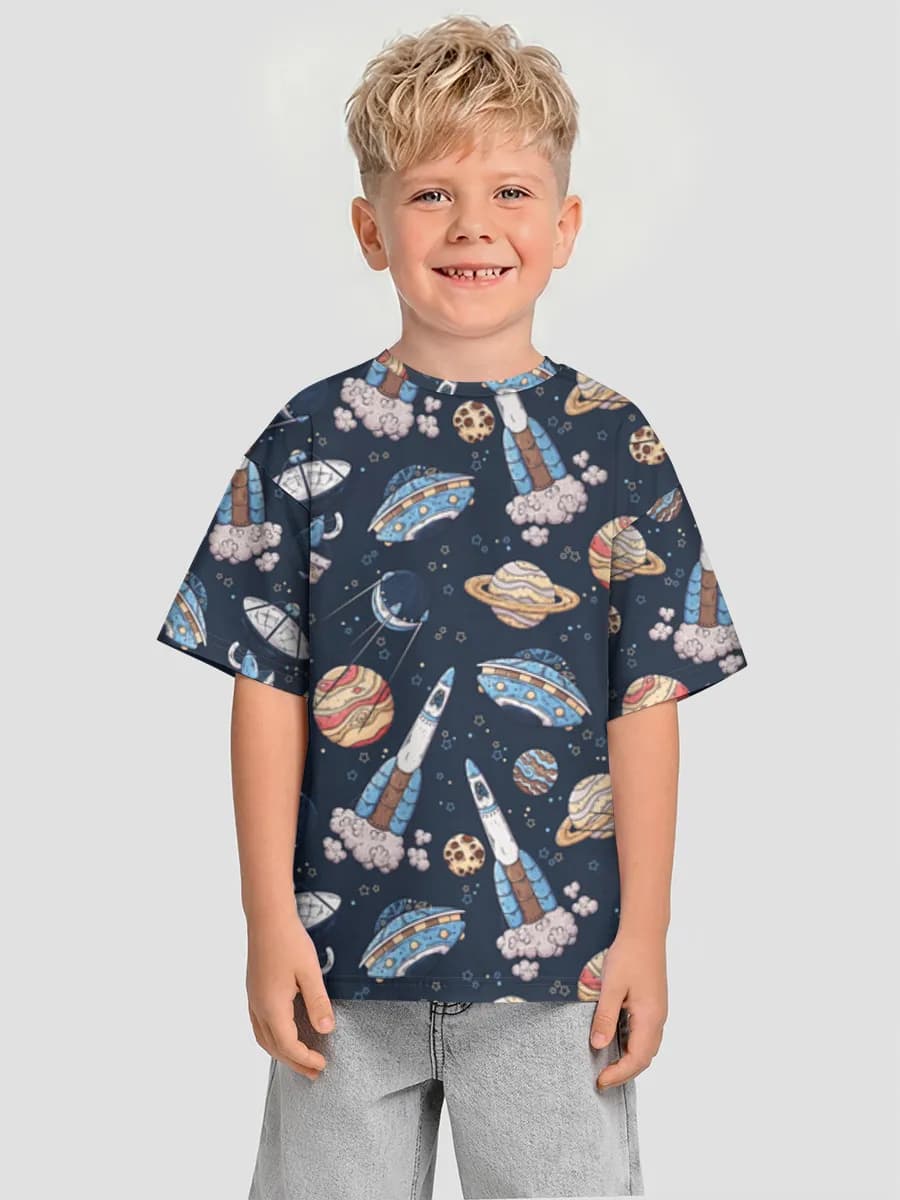 Boys' oversized cotton T-shirt