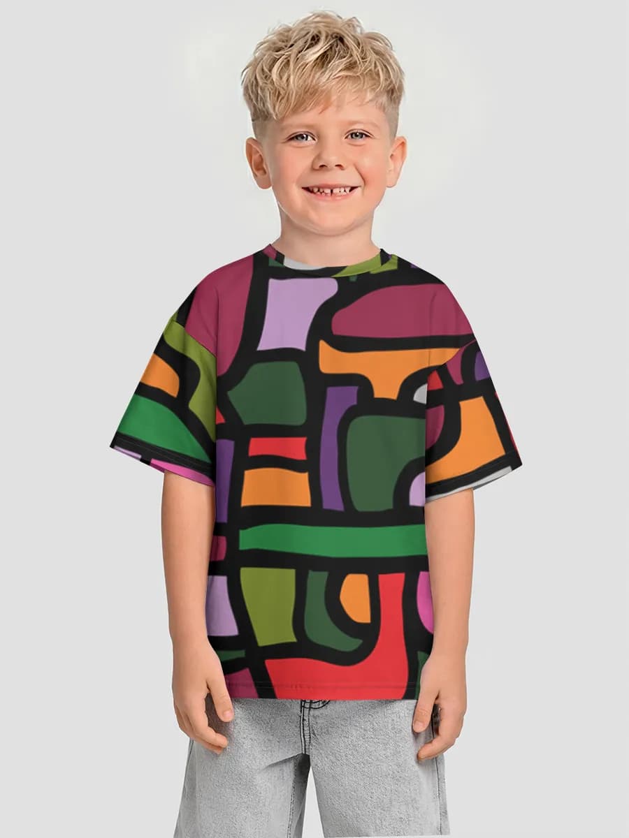 Boys' oversized cotton T-shirt
