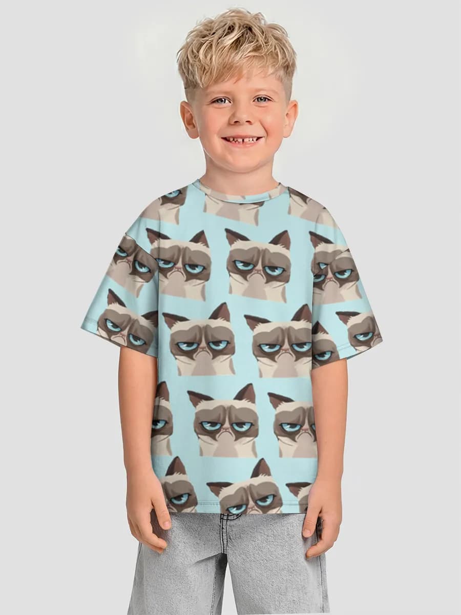 Boys' oversized cotton T-shirt