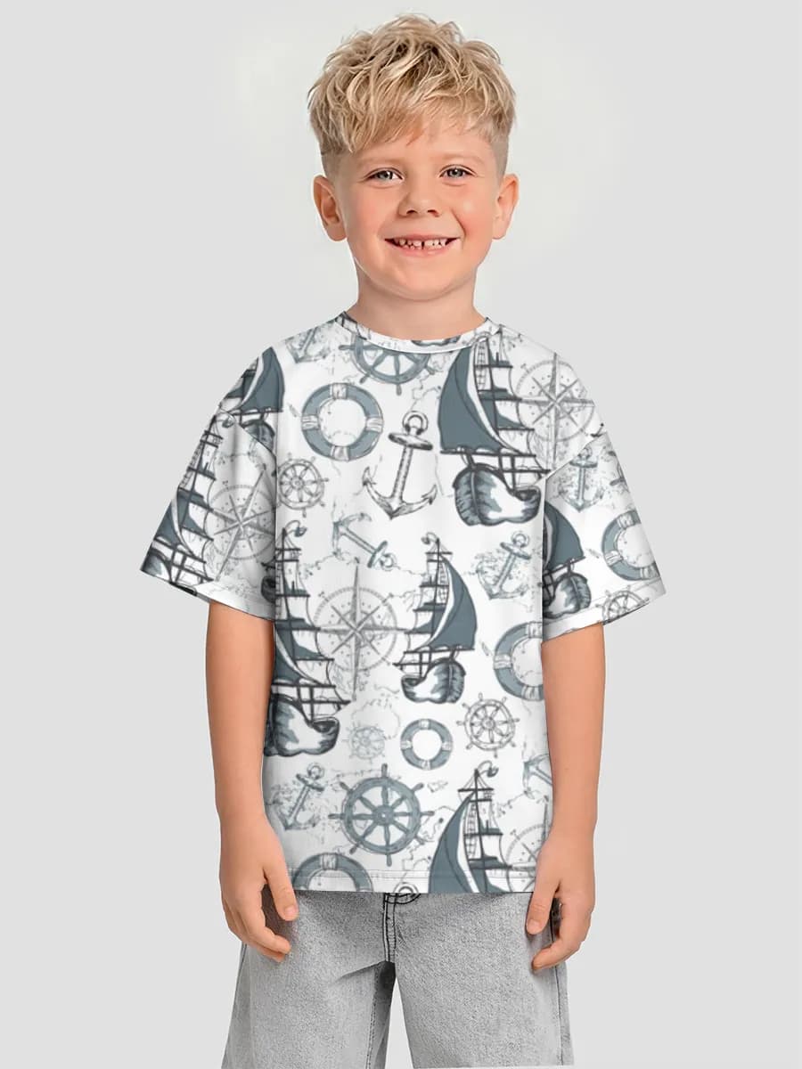 Boys' oversized cotton T-shirt
