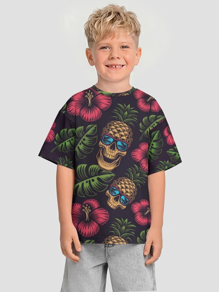Oversized Baumwoll-T-Shirt Jungen