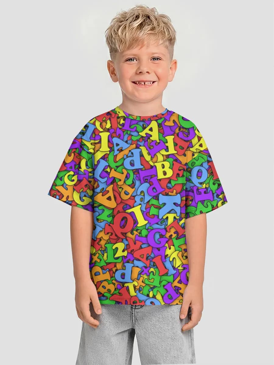 Boys' oversized cotton T-shirt