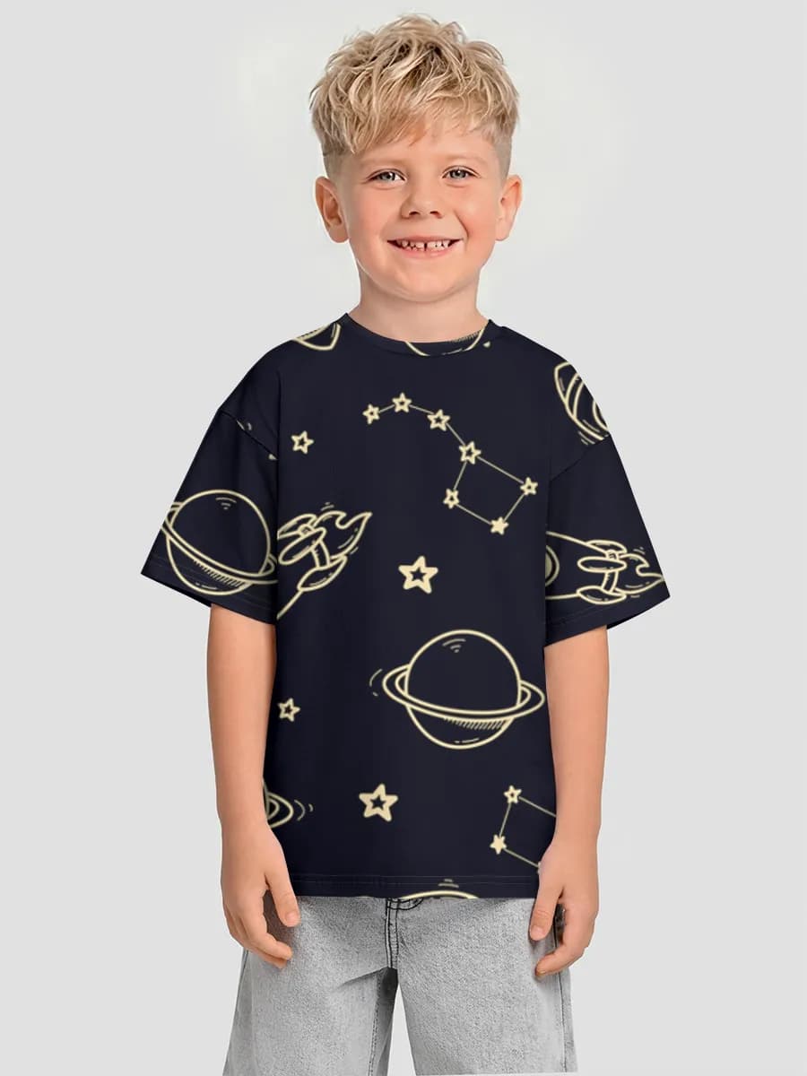 Boys' oversized cotton T-shirt