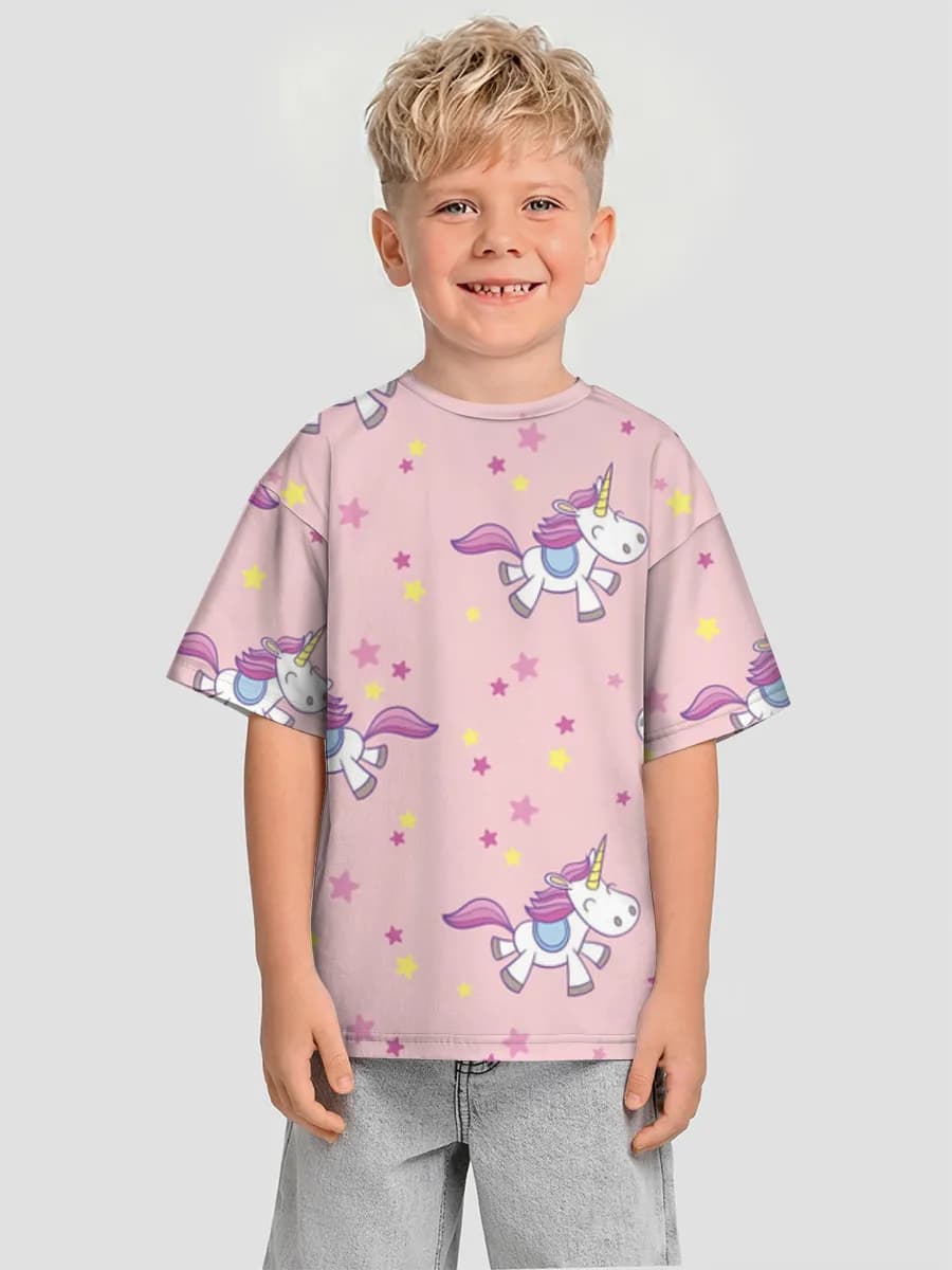 Boys' oversized cotton T-shirt