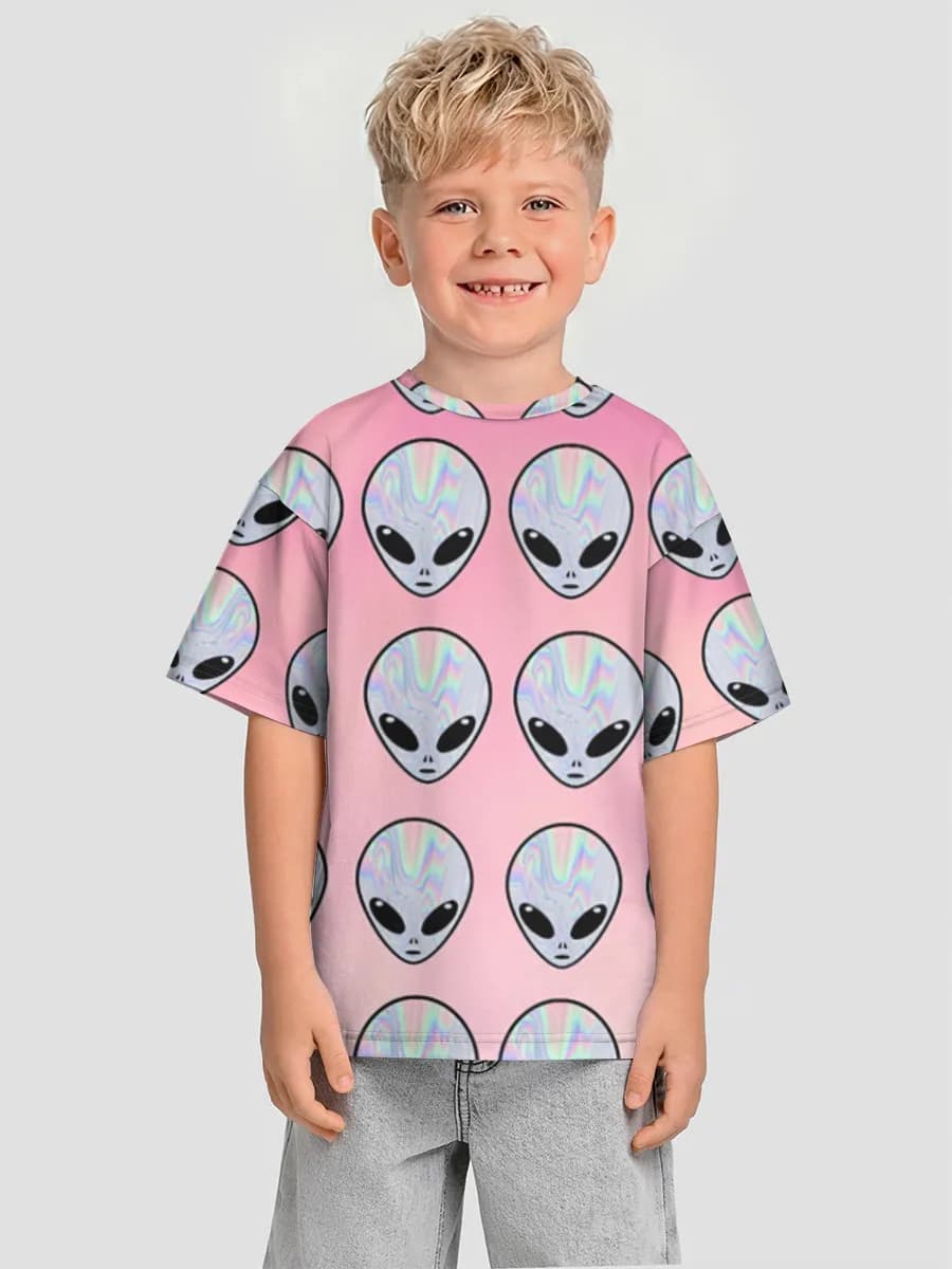 Oversized Baumwoll-T-Shirt Jungen