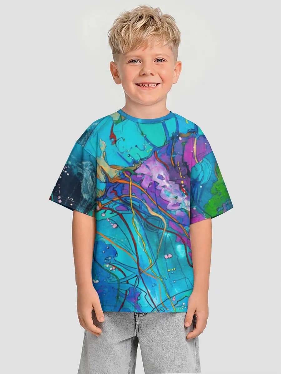 Boys' oversized cotton T-shirt