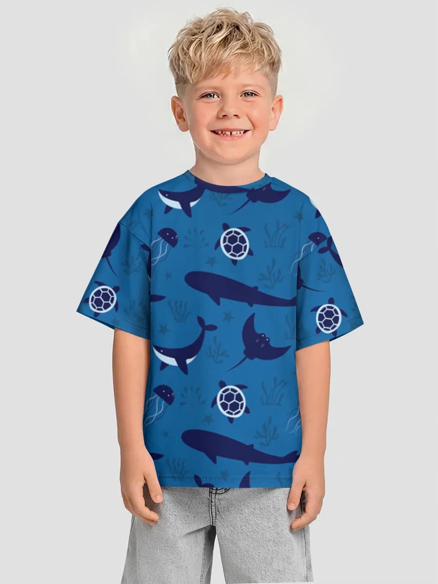 Boys' oversized cotton T-shirt