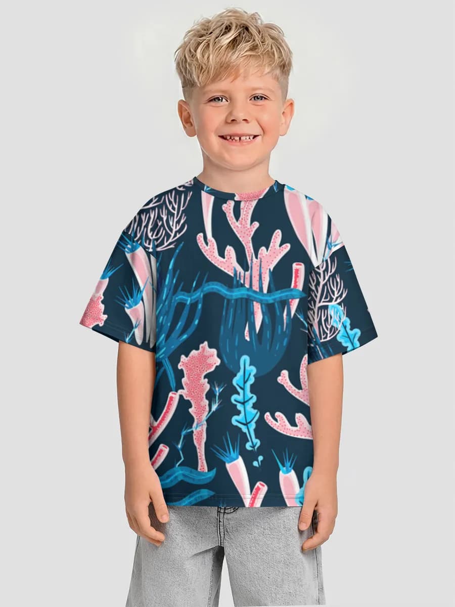 Boys' oversized cotton T-shirt