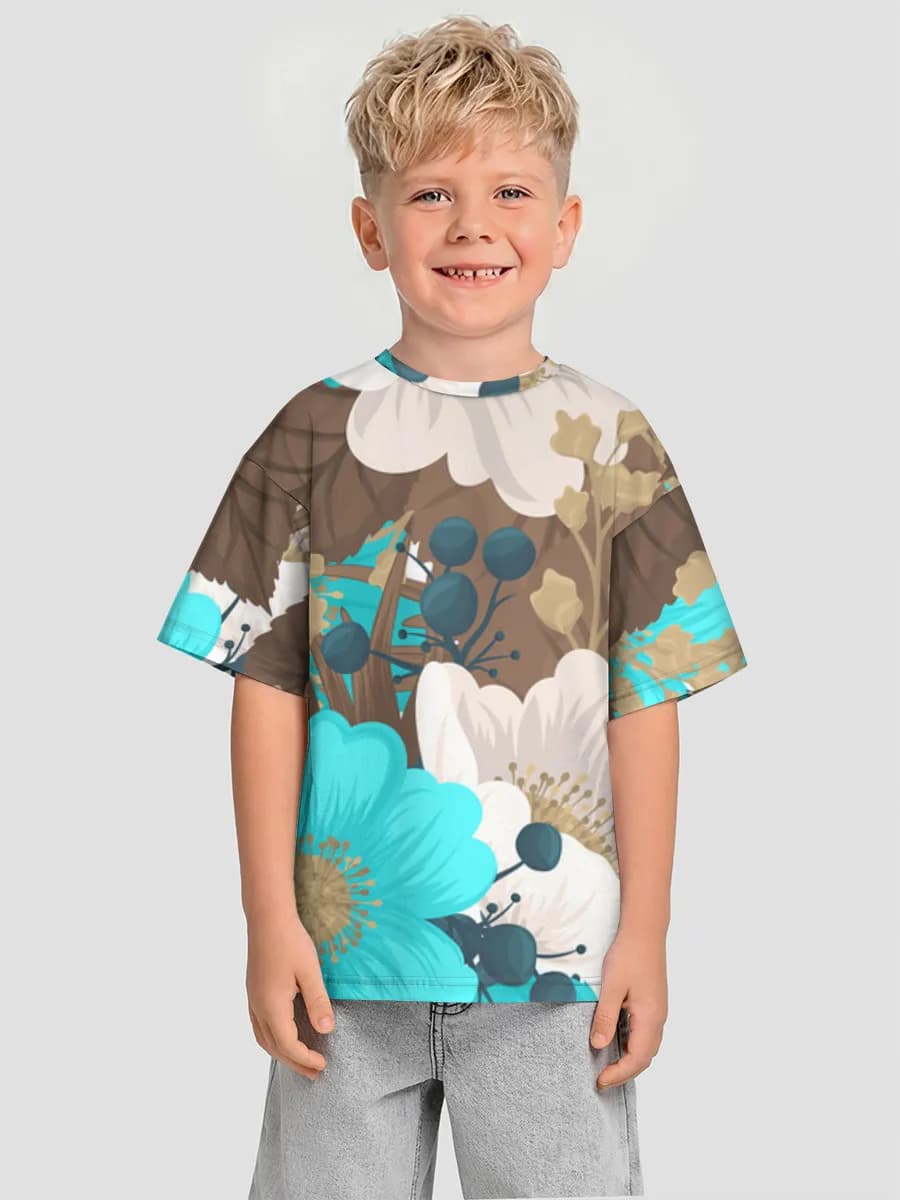 Boys' oversized cotton T-shirt