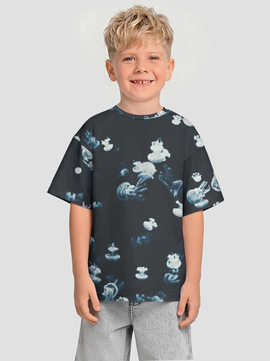 Boys' oversized cotton T-shirt