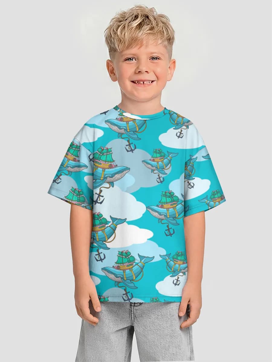 Oversized Baumwoll-T-Shirt Jungen