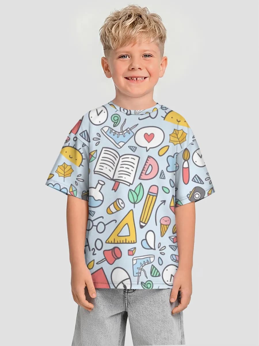 Oversized Baumwoll-T-Shirt Jungen
