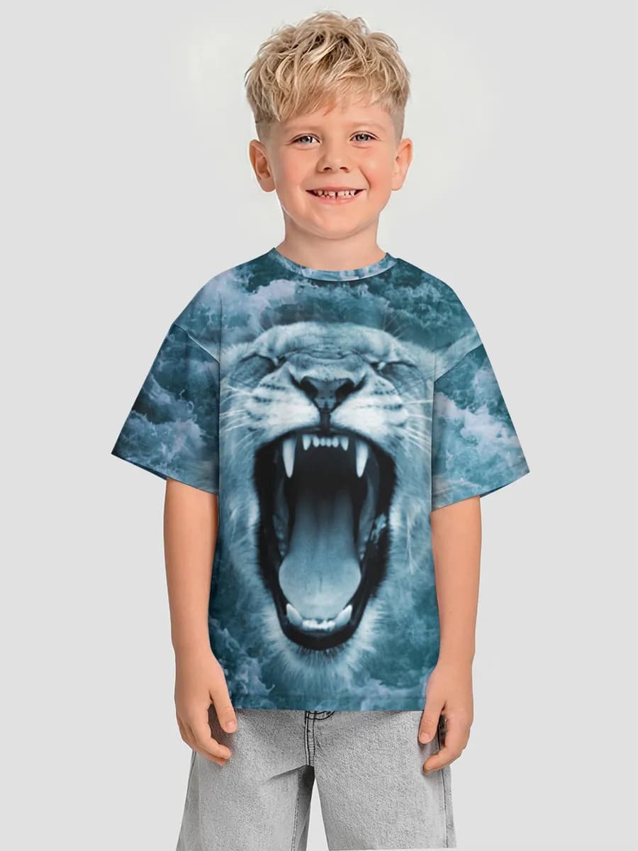 Boys' oversized cotton T-shirt