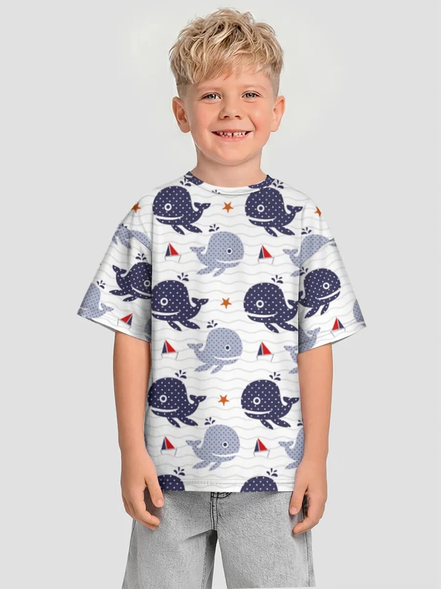 Boys' oversized cotton T-shirt