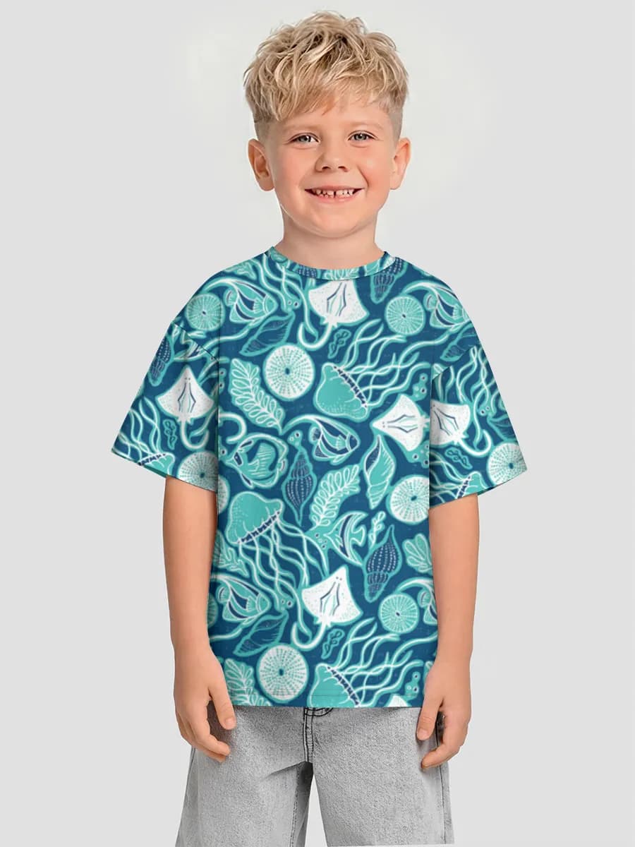 Boys' oversized cotton T-shirt