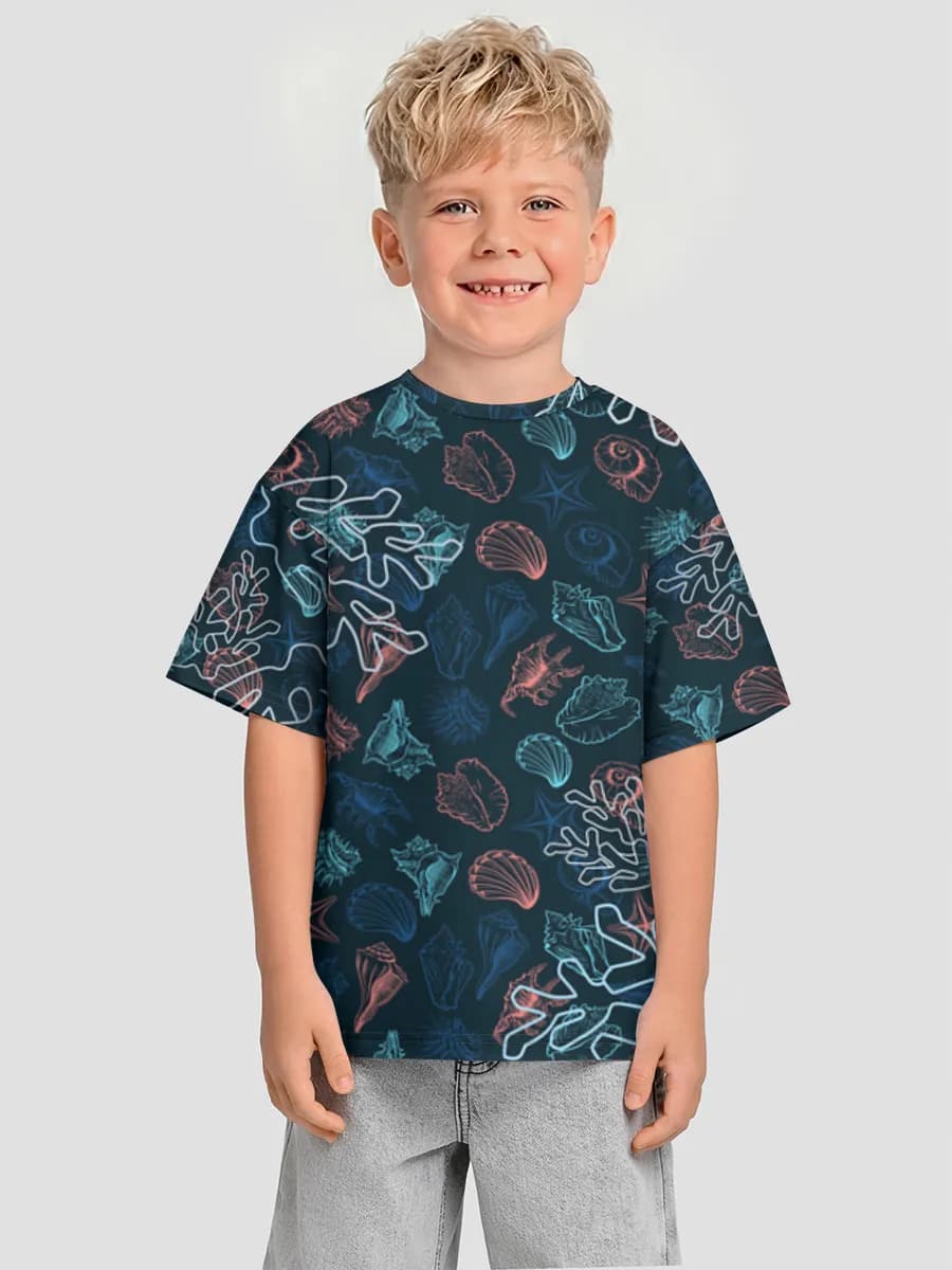 Boys' oversized cotton T-shirt