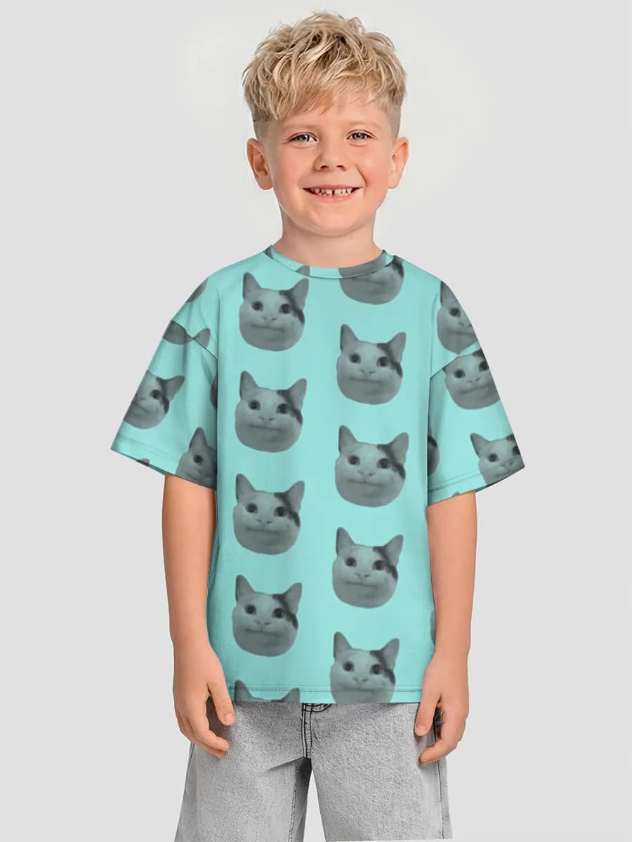 Oversized Baumwoll-T-Shirt Jungen