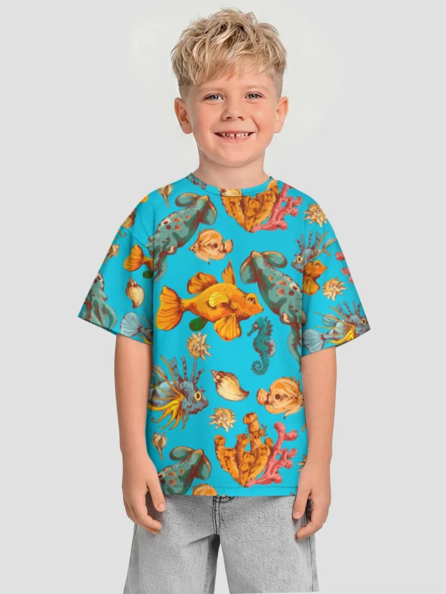 Boys' oversized cotton T-shirt