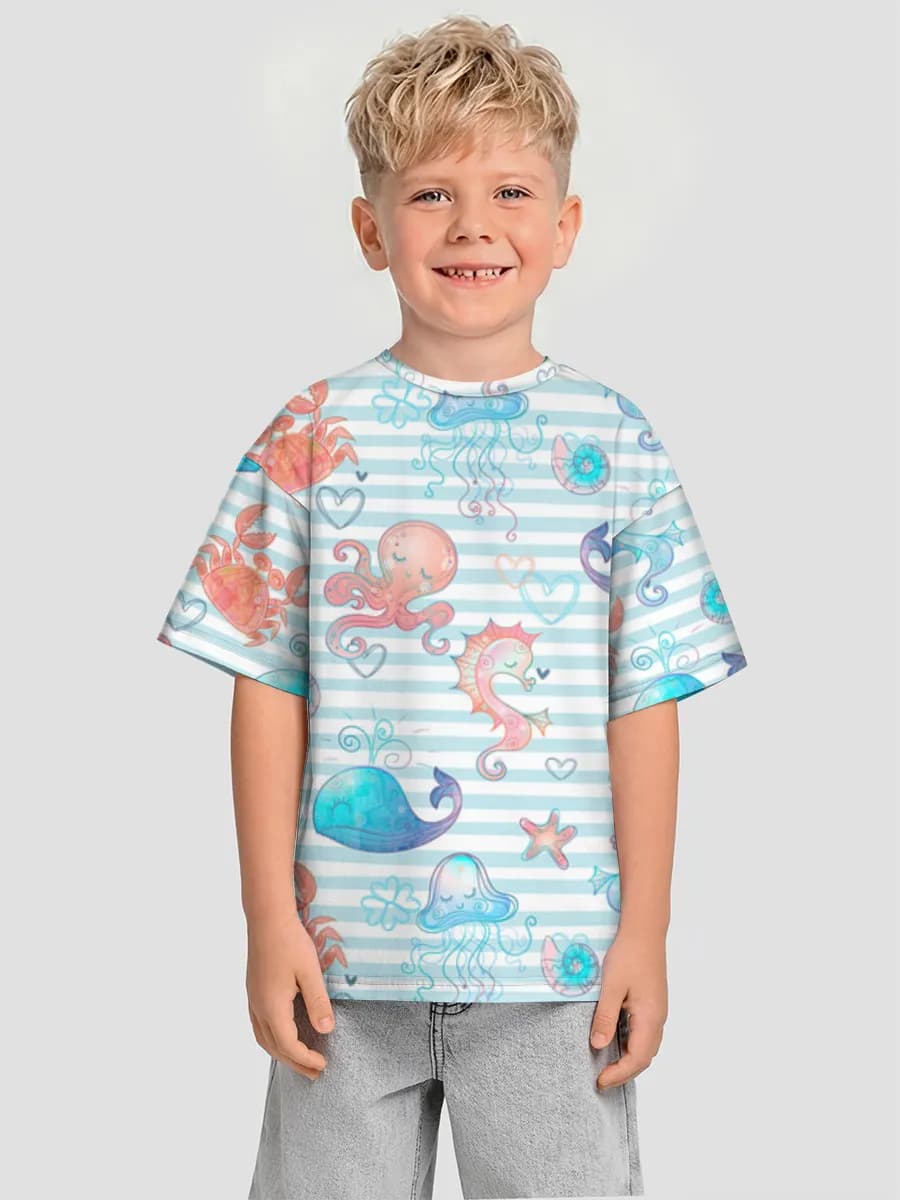 Oversized Baumwoll-T-Shirt Jungen