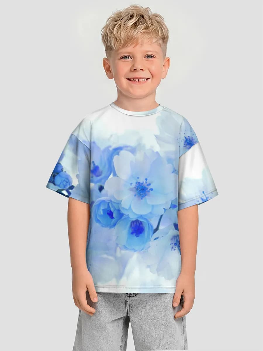Boys' oversized cotton T-shirt