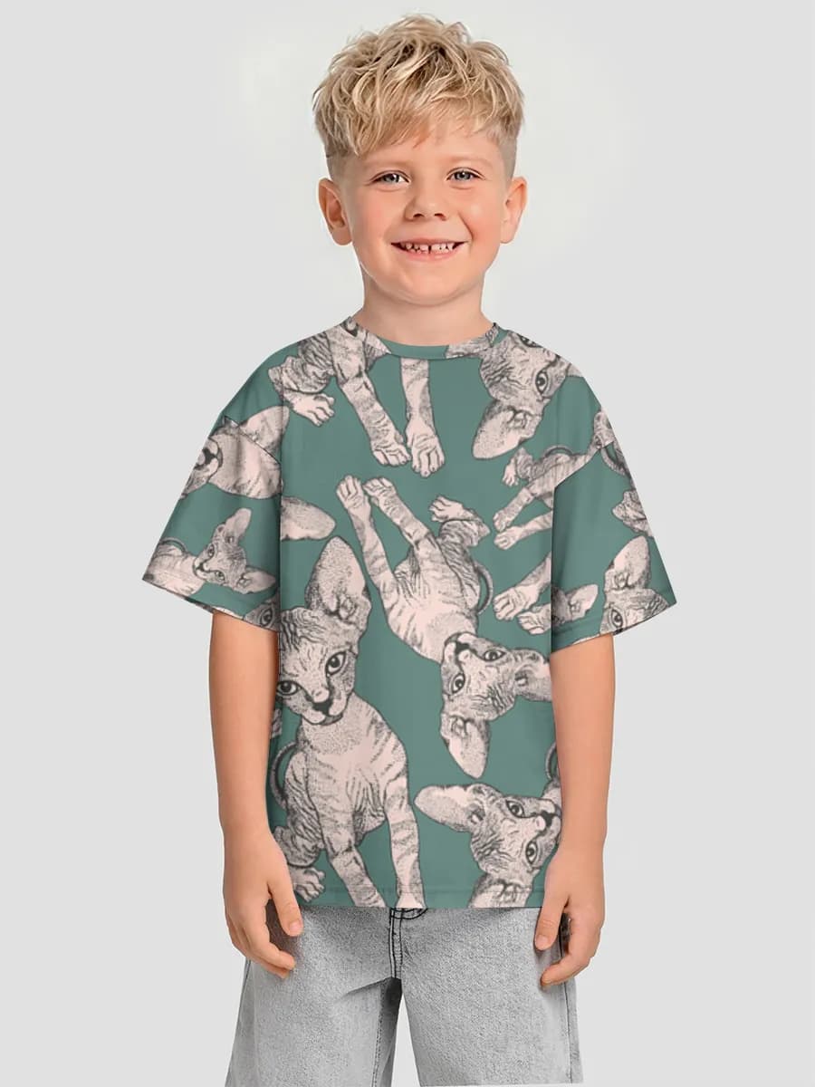 Boys' oversized cotton T-shirt
