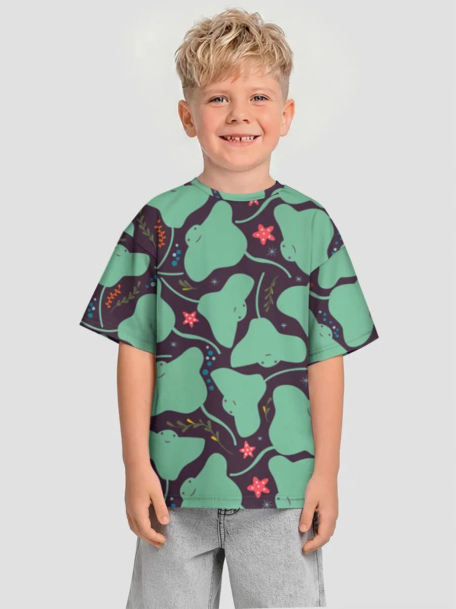 Oversized Baumwoll-T-Shirt Jungen