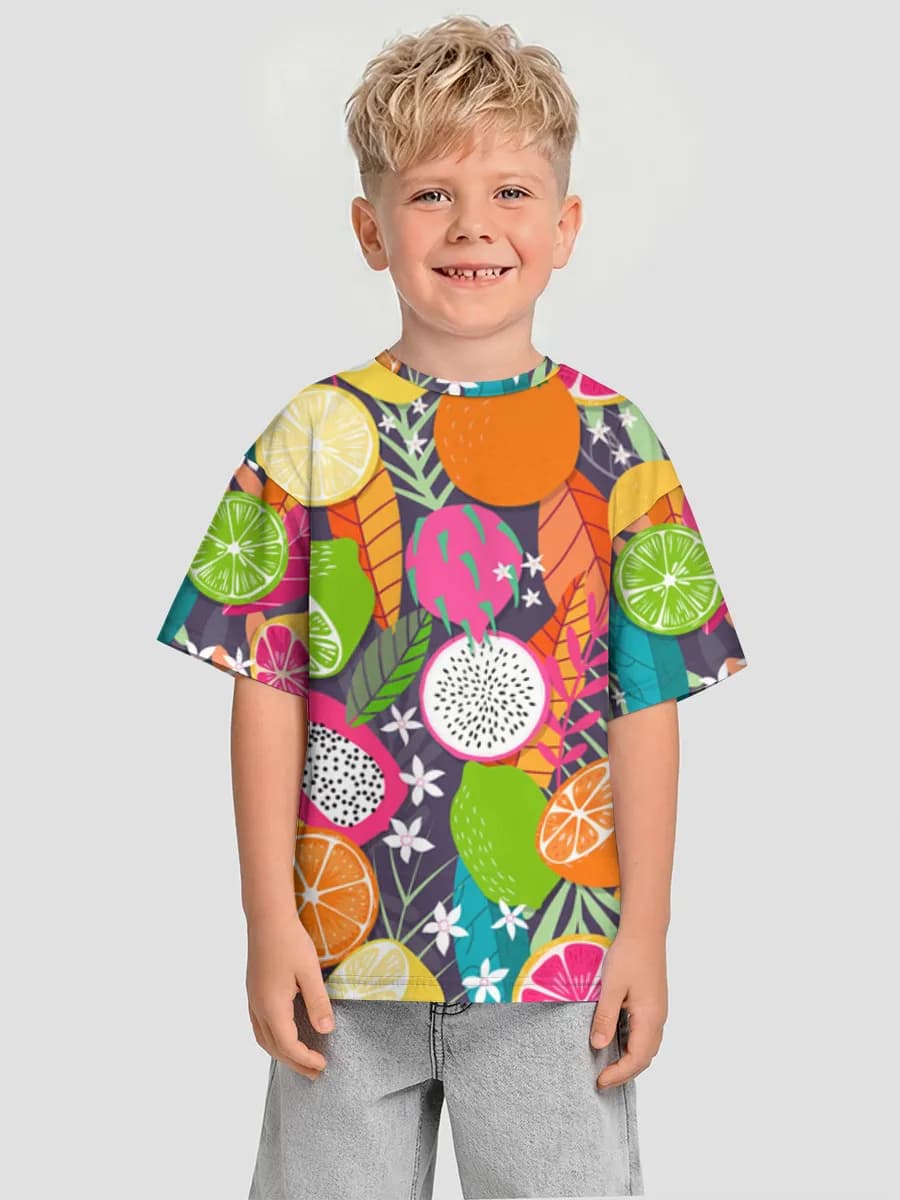 Boys' oversized cotton T-shirt
