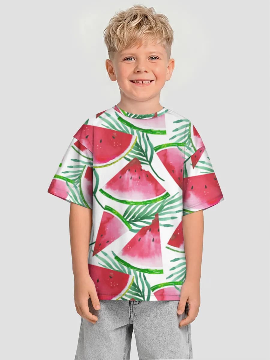 Boys' oversized cotton T-shirt