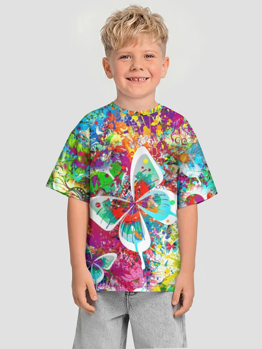 Boys' oversized cotton T-shirt