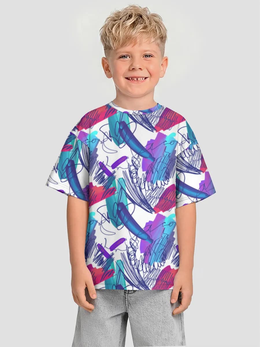 Boys' oversized cotton T-shirt