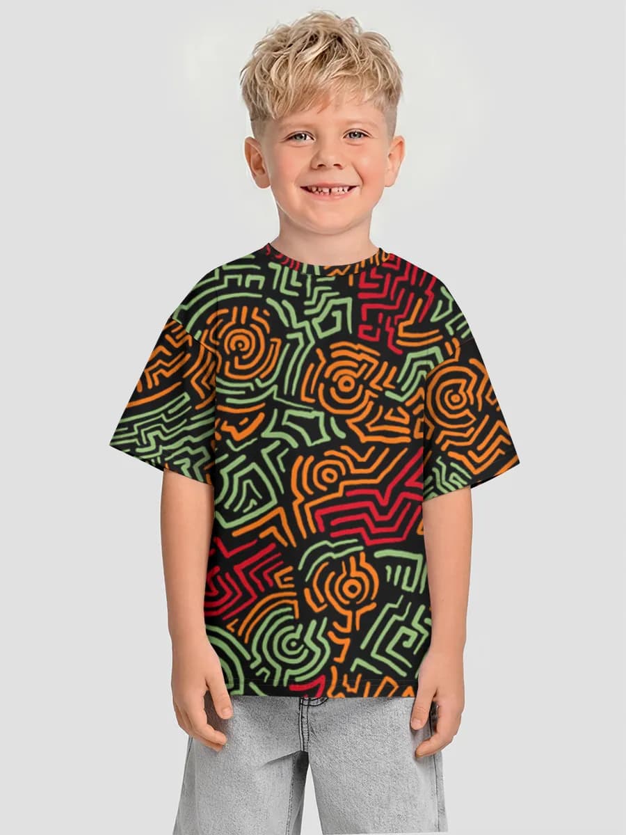 Boys' oversized cotton T-shirt