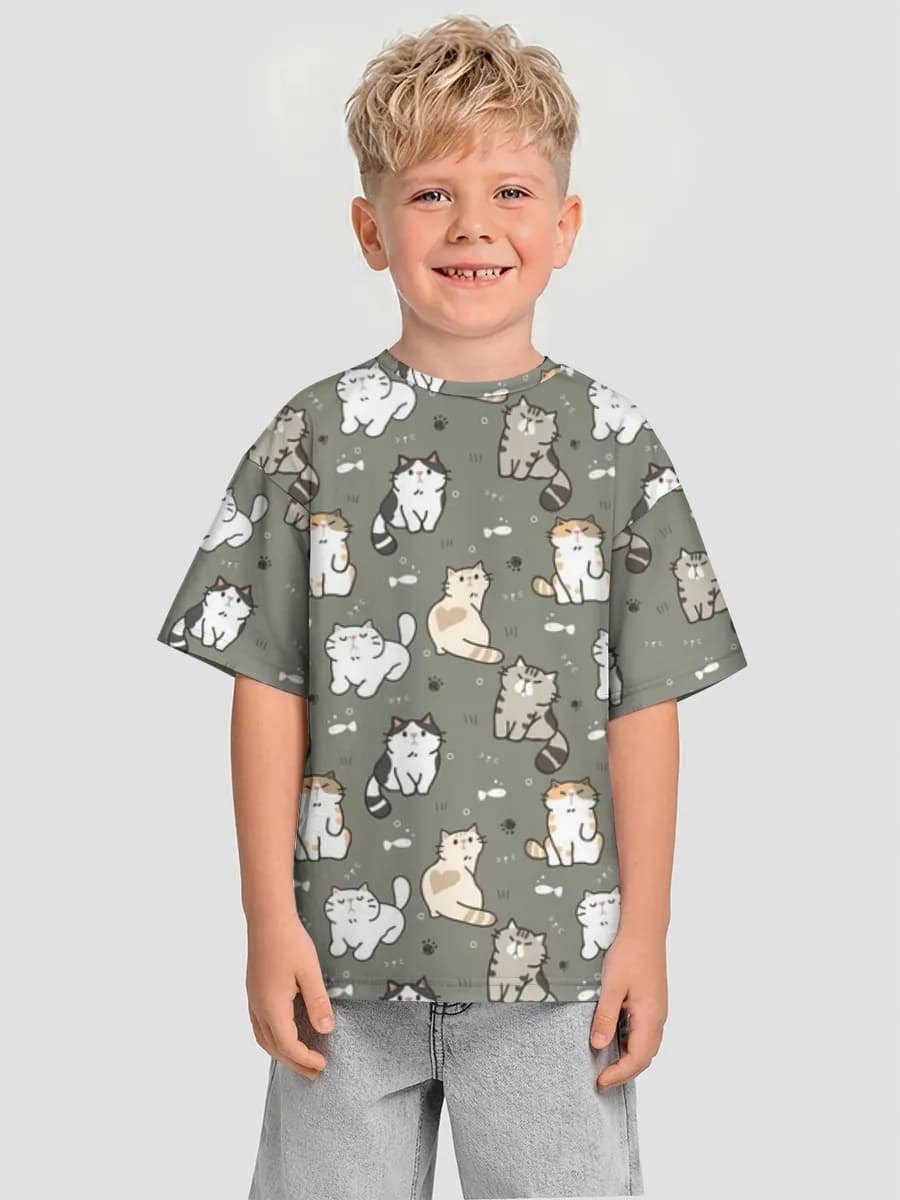 Boys' oversized cotton T-shirt