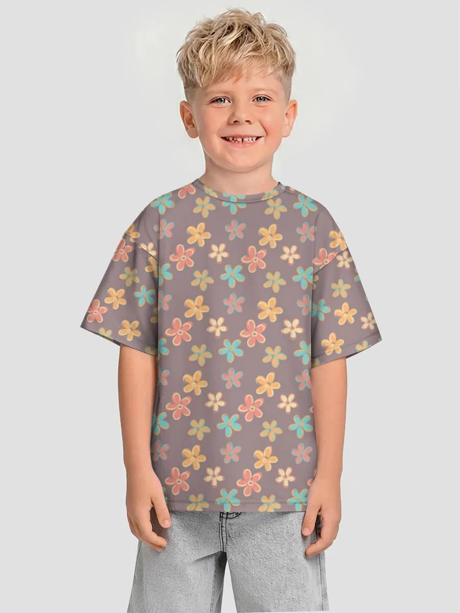 Boys' oversized cotton T-shirt