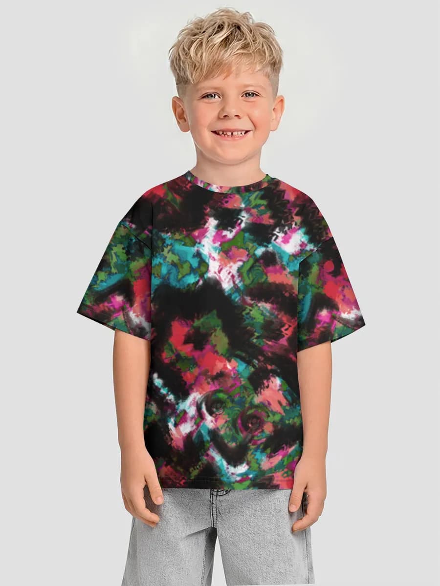Boys' oversized cotton T-shirt