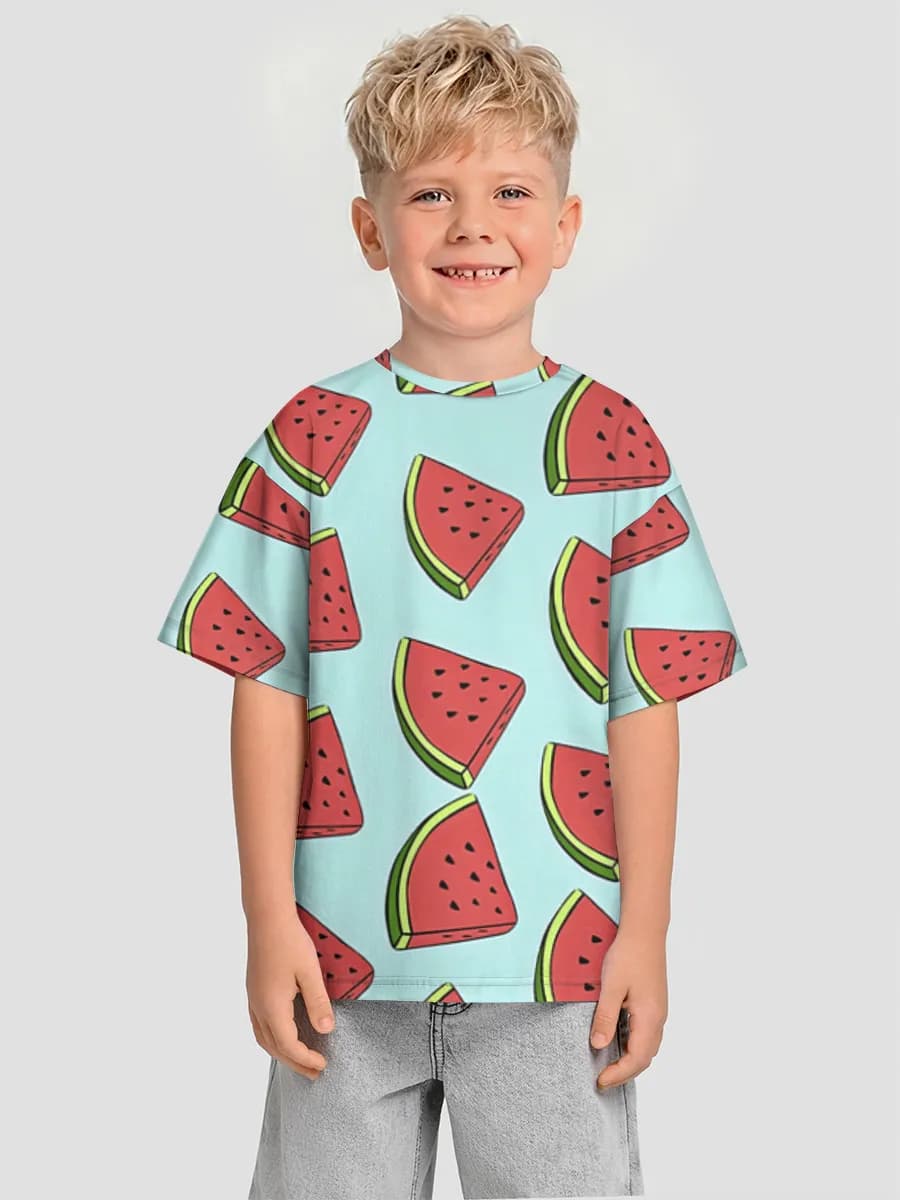 Boys' oversized cotton T-shirt