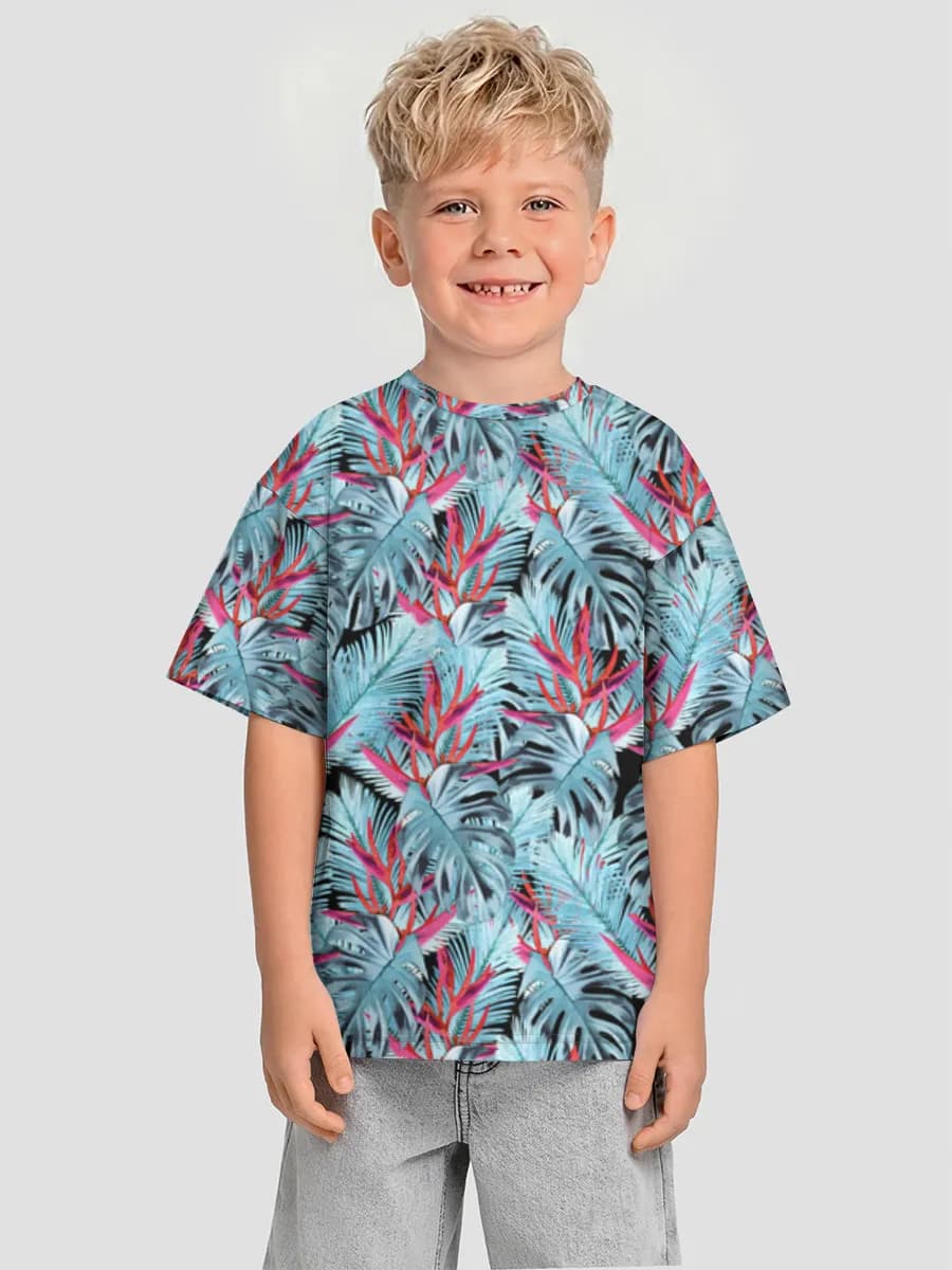 Boys' oversized cotton T-shirt