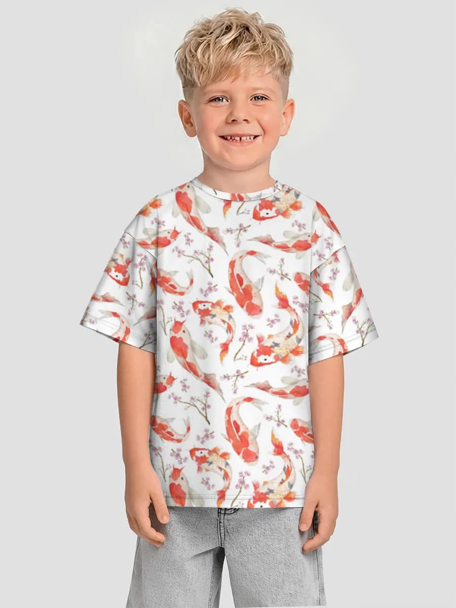 Boys' oversized cotton T-shirt
