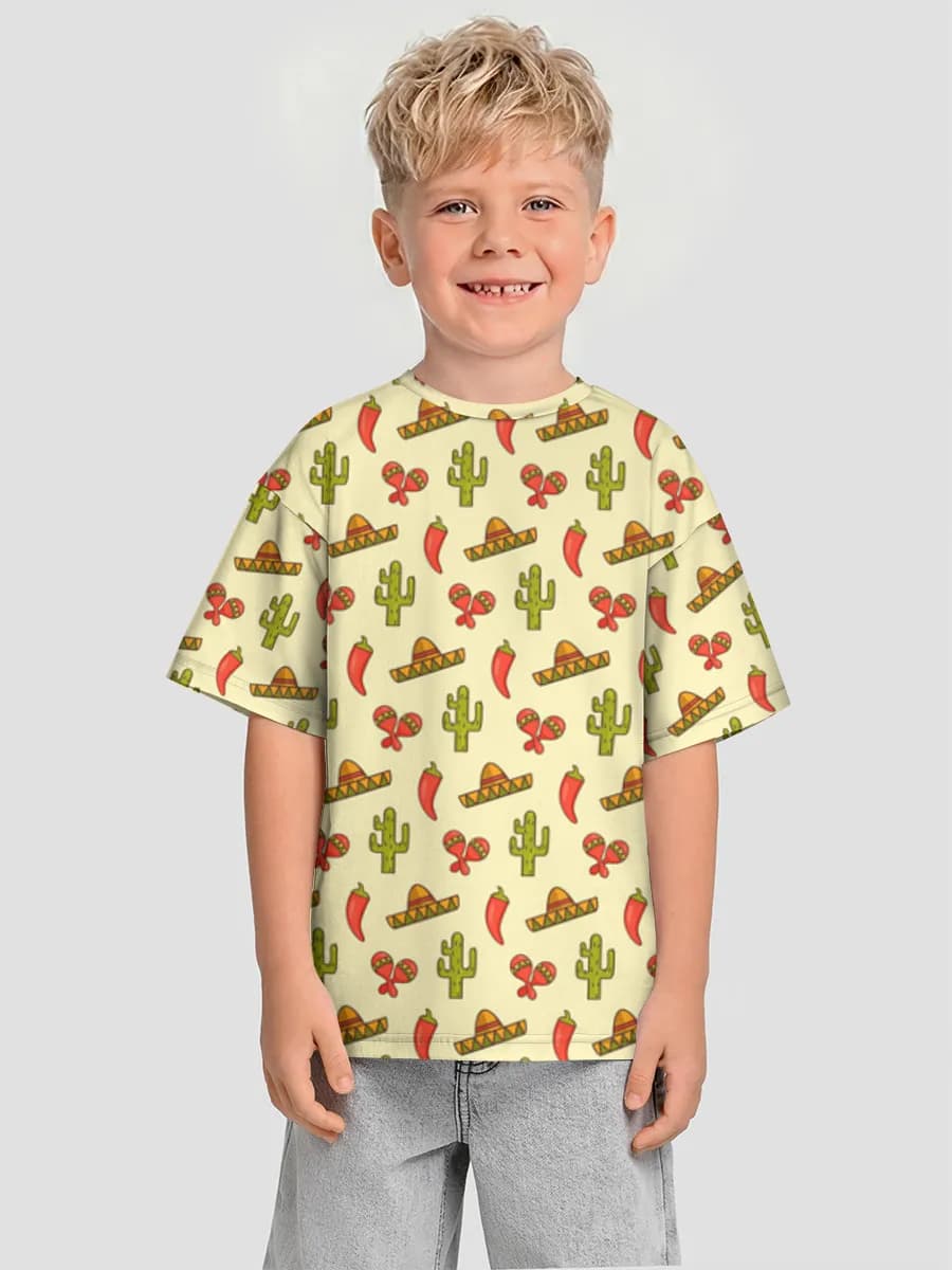 Boys' oversized cotton T-shirt