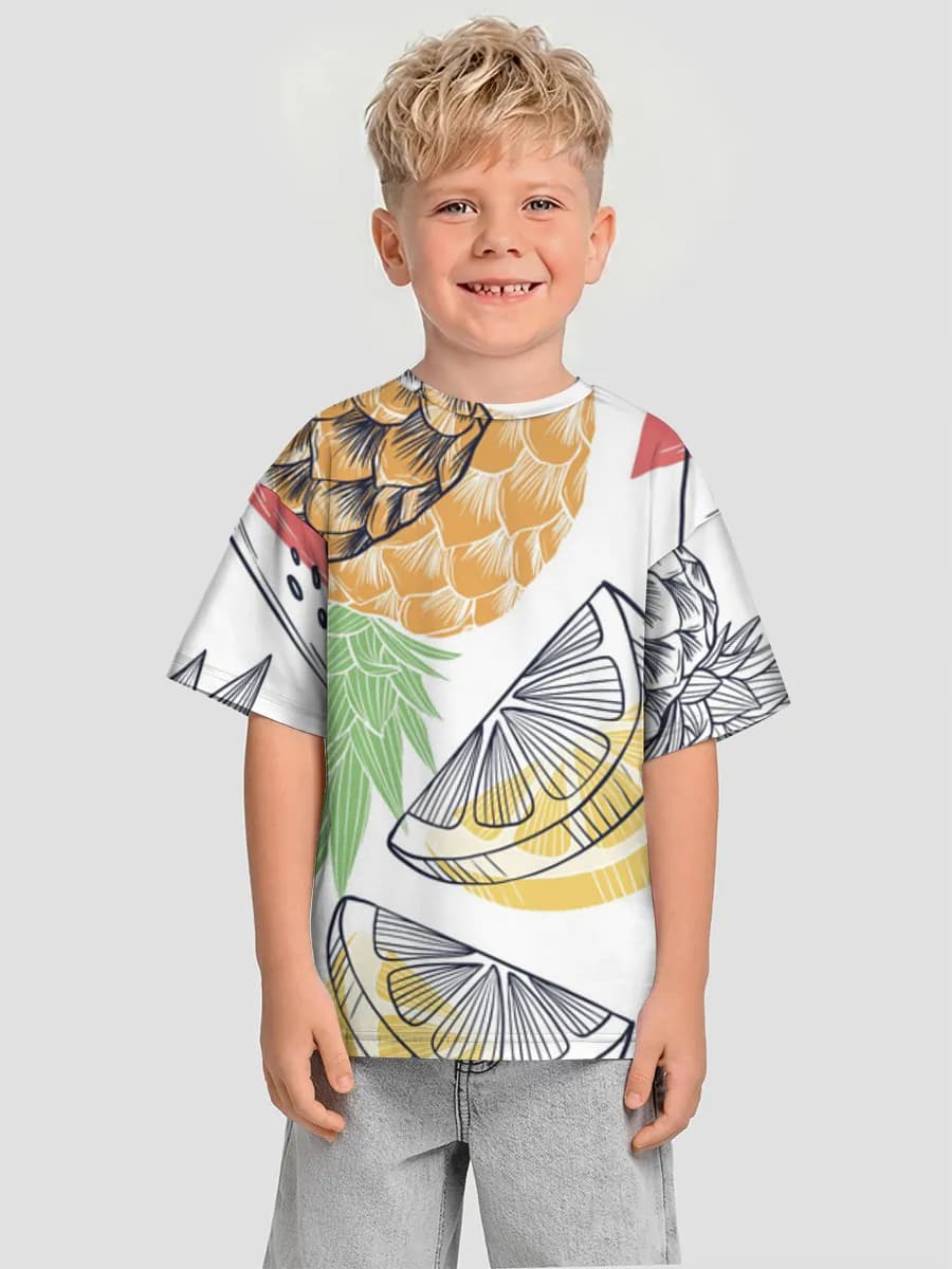 Boys' oversized cotton T-shirt