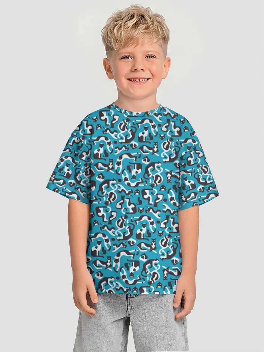 Boys' oversized cotton T-shirt