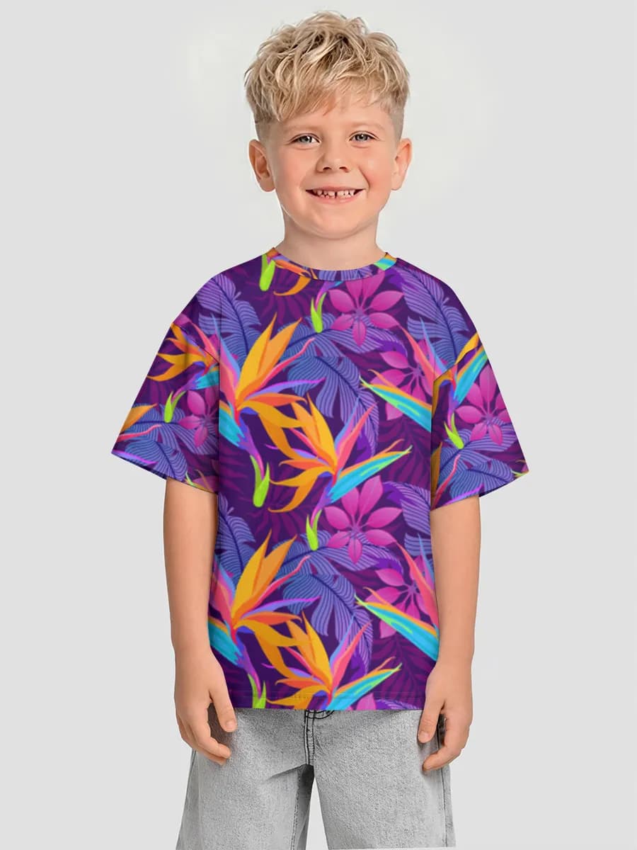 Boys' oversized cotton T-shirt